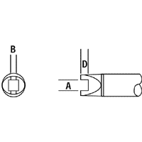 Slot shaped Metcal soldering iron tip